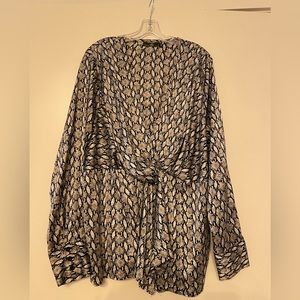 Print long sleeve top